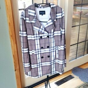 Rebecca Elliot Brown Plaid Button Down Sz. XL Jacket
